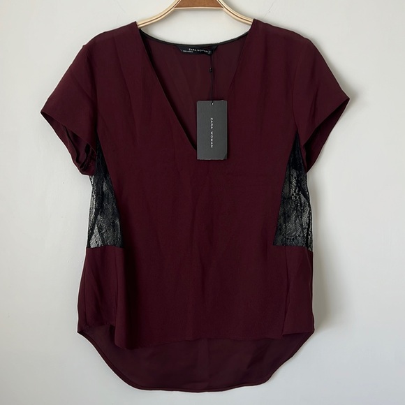New Zara burgundy blouse - Picture 1 of 6